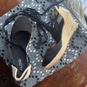 Aldo Black Espadrille Wedge